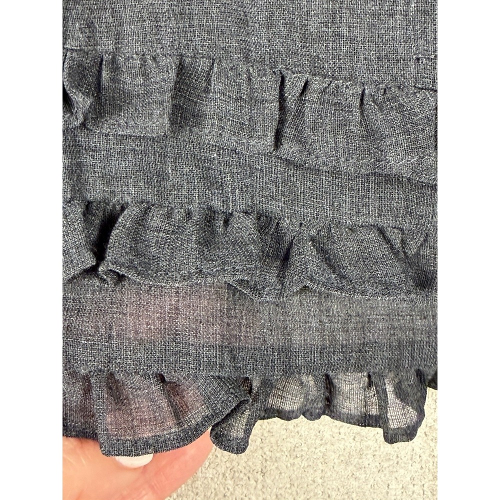 Maeve Anthropologie Black Ruffle Dress Sz 8‎ Wool Blend Empire Waist Cottagecore - Picture 4 of 10